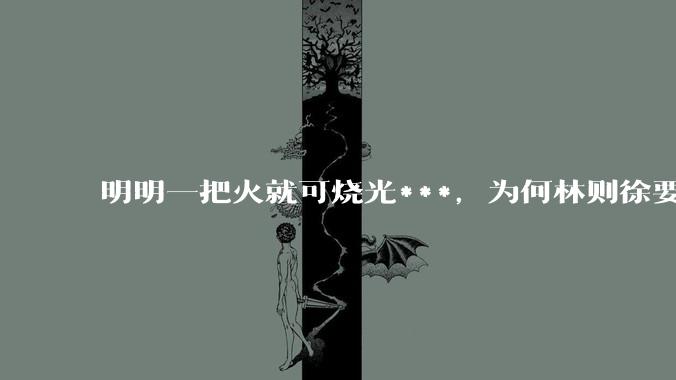 明明一把火就可烧光***，为何林则徐要劳神费力用海水浸泡？