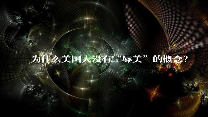 为什么美国人没有“辱美”的概念？