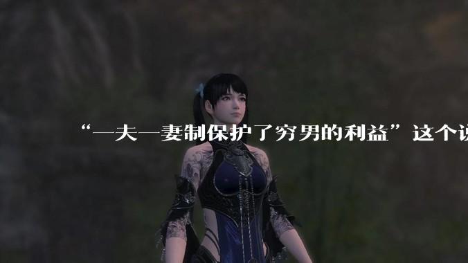 “一夫一妻制保护了穷男的利益”这个说法逻辑上是否有缺陷？